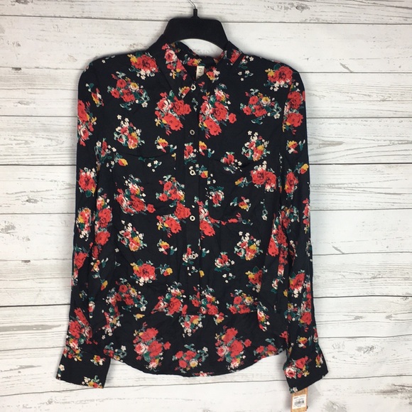 Tops - Floral Button Down